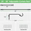 Curtain Pole For Eyelet Curtains 80 To 122 Cm, Small Curtain Rod For Door With Brackets-2053246864