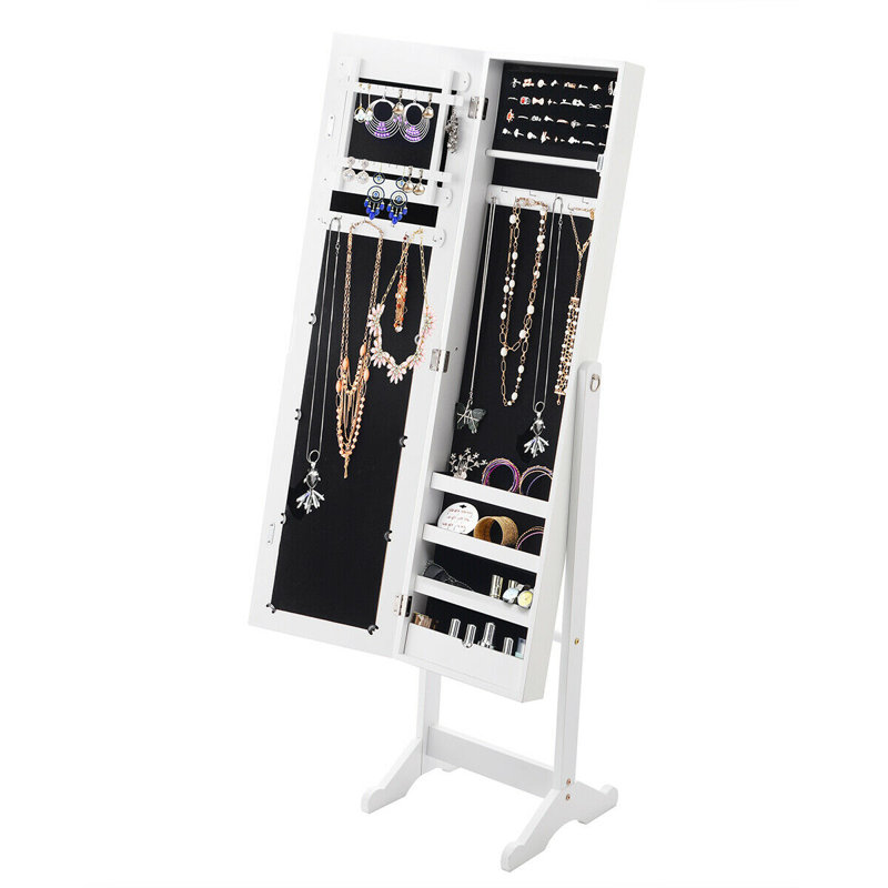 Armoire à bijoux avec miroir Berglund, blanc