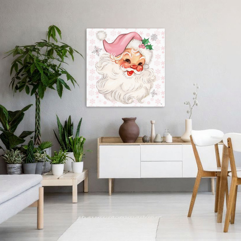 Art de Noël rose rétro rétro, H 36 po x l 36 po