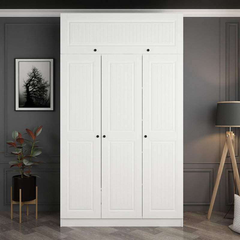 Élégante garde-robe blanche avec de nombreuses tablettes, 53,1 po x 92,5 po x 20,5 po | 100% panneau de particules enduit de mélamine, épaisseur: 0,7 pouce | Conception traditionnelle, capacité de tablette de 11,0 lb, parfaite pour le rangement organisé