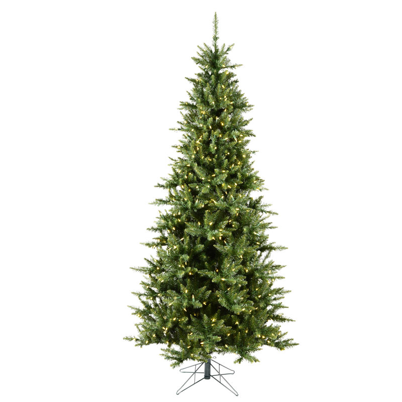 Camdon Fir Slim Artificial Christmas Tree, 6.5' H, Clear Lights, Pre-Lit