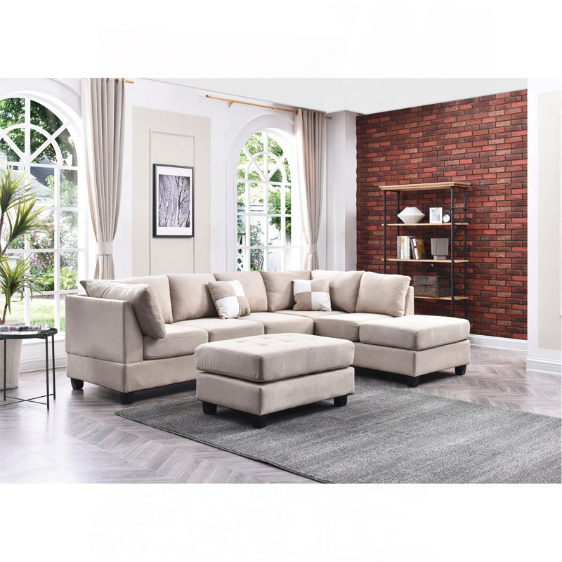 Canapé modulaire (sans repose-pieds), blanc, Blanc