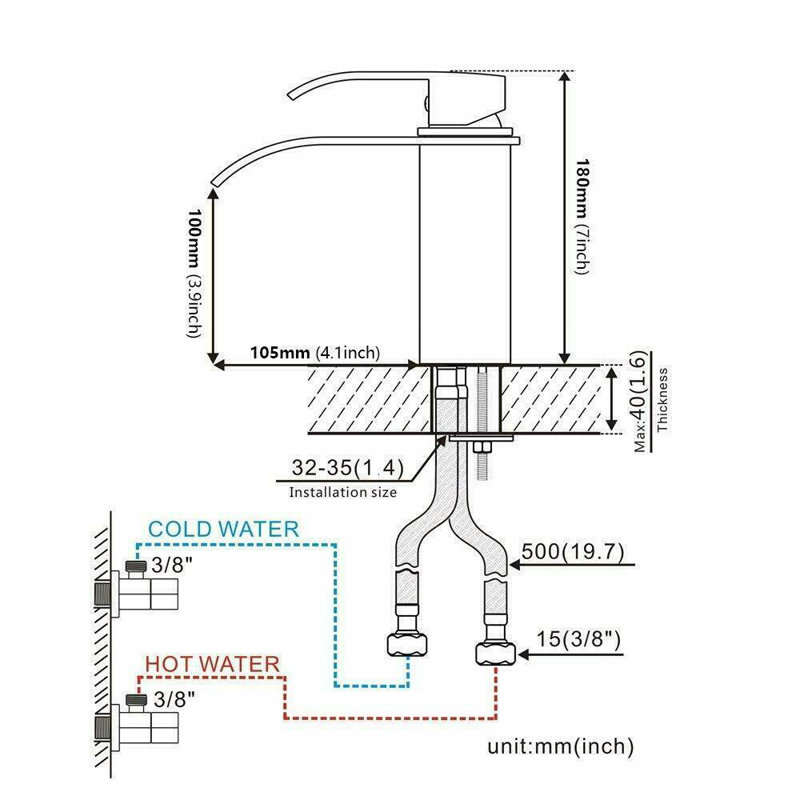 Single-handle Bathroom Faucet, Chrome, 1.2 GPM