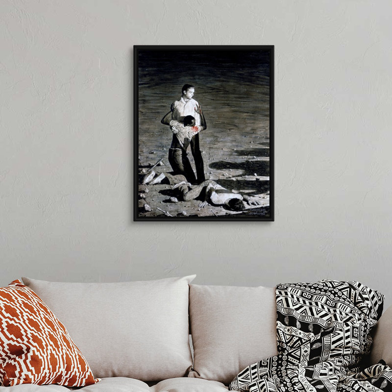 «Norman Rockwell Murder In Mississippi», art mural sur toile, H 32 po x l 26 po x P 1,75 po, Cadre flottant noir