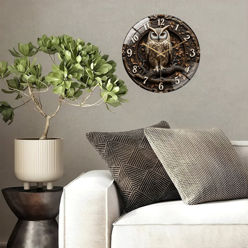 Horloge murale hibou 12 po