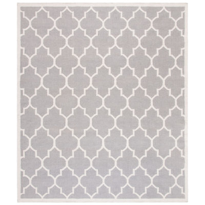 Tapis gris / noir en laine et coton tissé à la main Rodgers