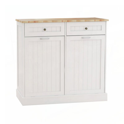 Stylish and Durable E1 MDF Trash Cabinet with Multiple Storage Options for Kitchen and Laundry Use