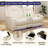 72" Breathing Leather Living Room Loveseat With Storage Armrest And Blue LED Lights-1194505044