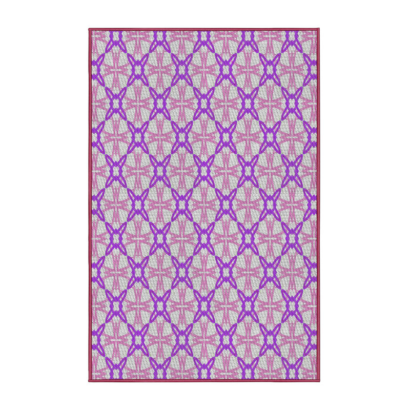 Tapis motif rose/vert/bleu Devereau, Rectangle 5 pi x 7 pi