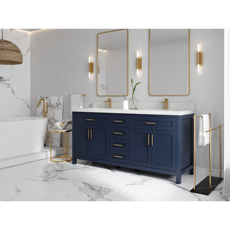 Ensemble de meuble-lavabo double 72 po Genesis, Calacatta Laza