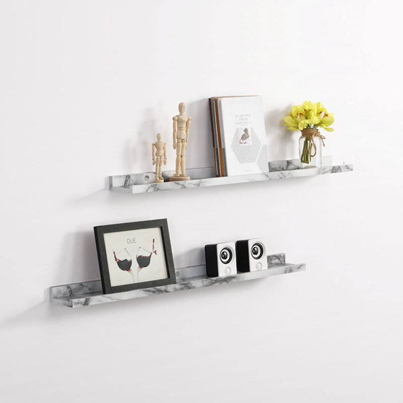 Cardentey 2 Piece Floating Shelf, 20cm H x 80cm W x 15cm D, Marble