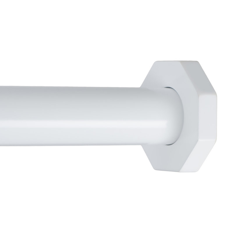 Tringle à rideaux Tension - Tringle hexagonale à ressort pour fenêtres ou douche, Blanc, 36" – 54"