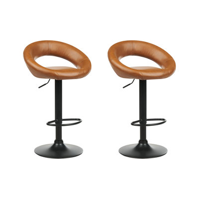 Kanosh Swivel Upholstered Adjustable Height Counter Stool with Metal Frame
