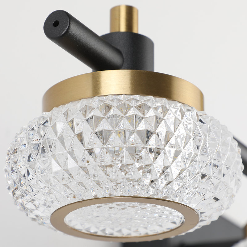 LED Black Bathroom Vanity Light with Clear Acrylic Shade, High Transmittance and Dimmable 5500K, 4