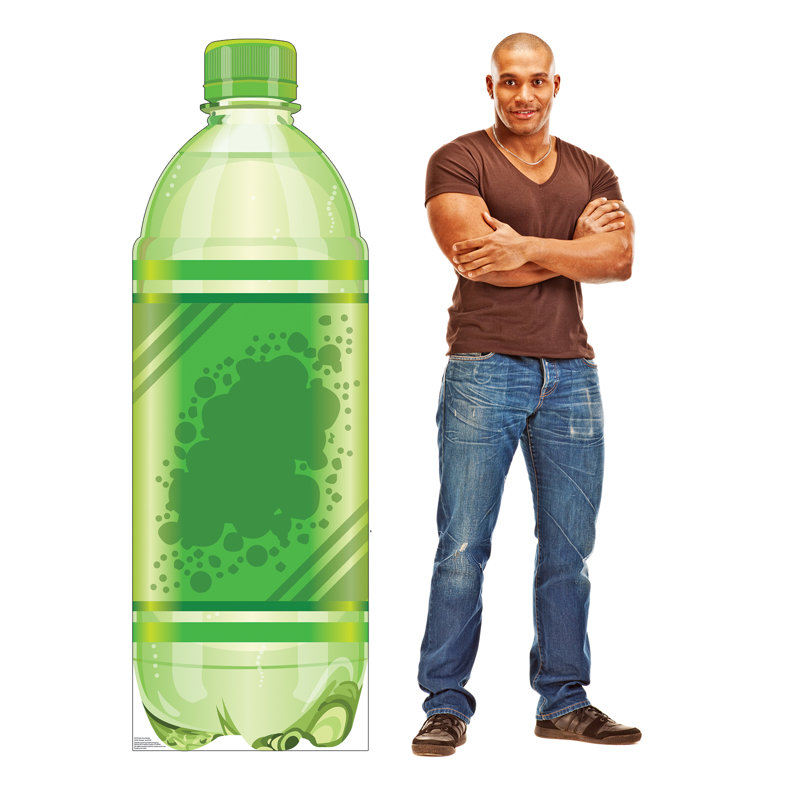 72'' Green Soda Pop Bottle Cardboard Standup