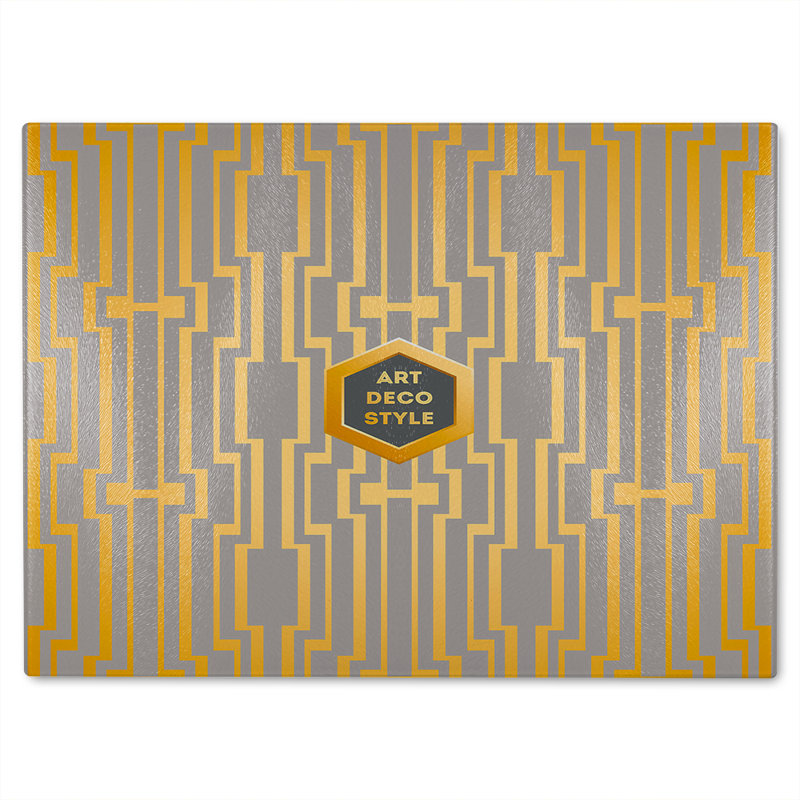 Art Deco Style Glass Chopping Board, 28cm L x 20cm W