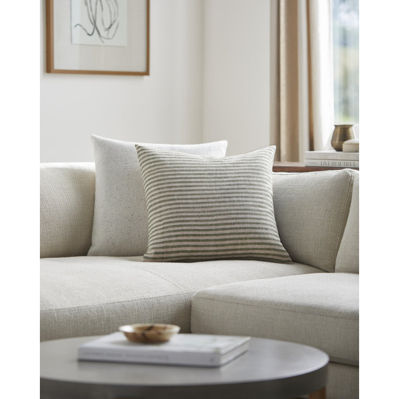 Coussin Elanie, 22 po x 22 po, Sauge pâle, Housse de coussin seulement - sans coussin