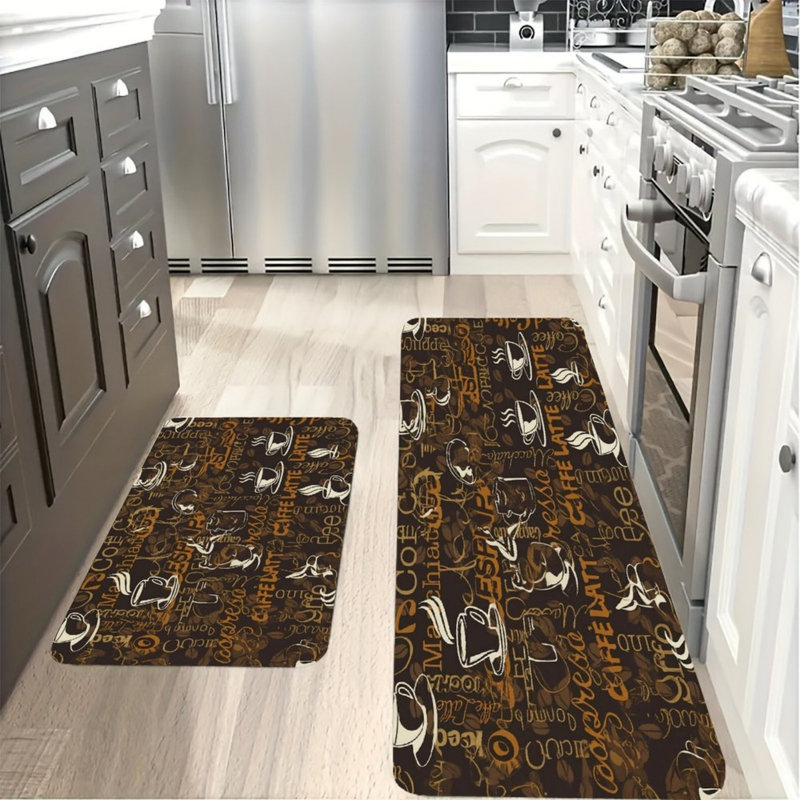 Ensemble de 2 tapis de cuisine rétro texturés pour la salle à manger