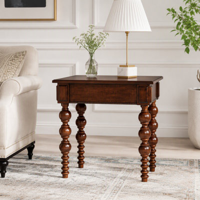 Solid Wood End Table with Drawer