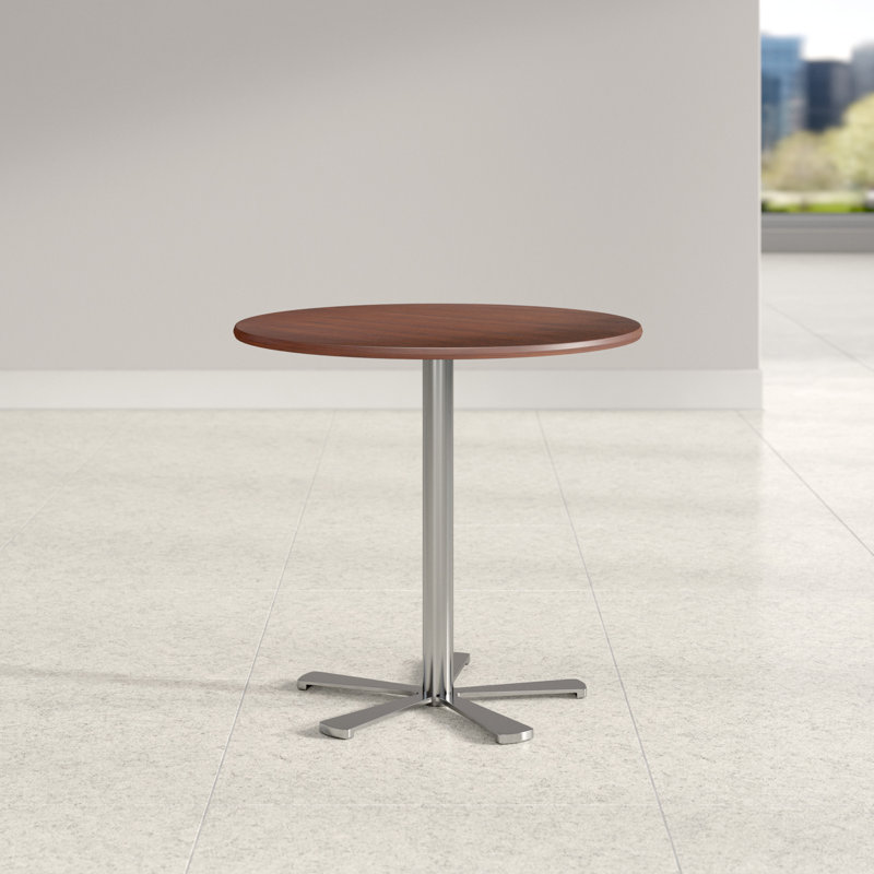 Table de salle à manger Slivno, H 29,5 po x L 21,5 po x l 21,5 po, Chrome, Noyer