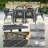 12-Piece Outdoor Dining Set, Two 51.2" Rectangular Aluminum Tables & 10 Hand-Woven Wicker Chairs with 3-Layer Breathable Cushions, Rustproof All-Weather Patio Furniture for Garden & Deck-128985092