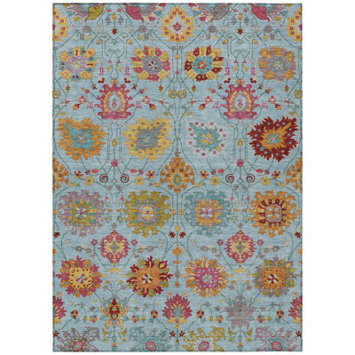 Machine Washable Indoor/Outdoor Mattera ACN2288 Damask Rug