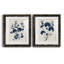 Bleu marine et feuilles de lin II - ensemble de 2 reproductions d'art sur papier encadré-1462973635-1462973632