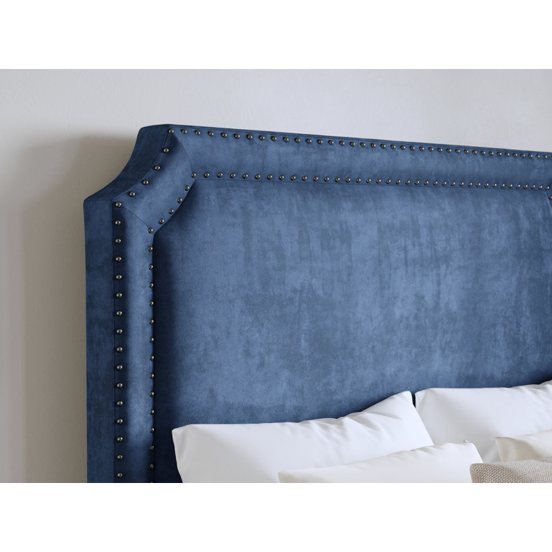Roeder Upholstered Headboard, Full, Navy