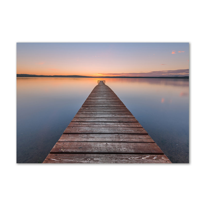 Tranquil Dock To The Sun Beach - Wrapped Canvas Print, 70 cm H x 100 cm W, Canvas