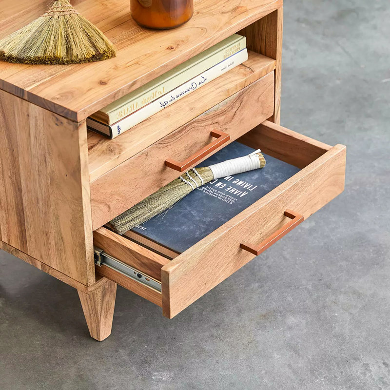 Lesquin 48cm W Solid Wood Bedside Table