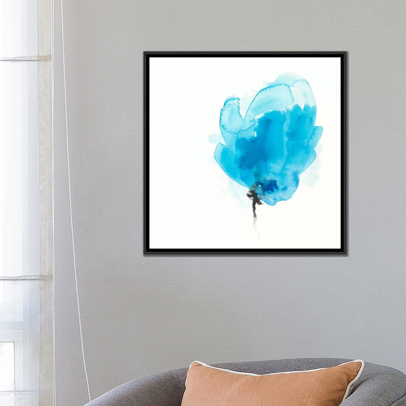 « expressif fleuris vi », impression sur toile, H 18 po x l 18 po x P 1,5 po, Toile encadrée noire, Pas de tapis