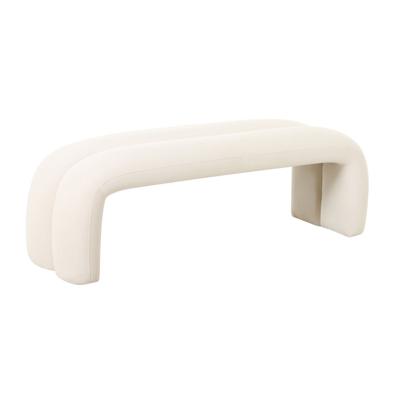 Banc rembourré Oriole, Crème, crème