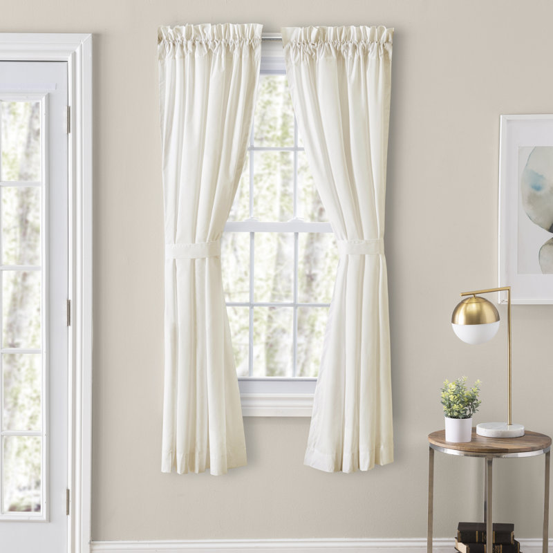 Placide Cotton Blend Sheer Curtain Pair, Natural, 40" W x 45" L