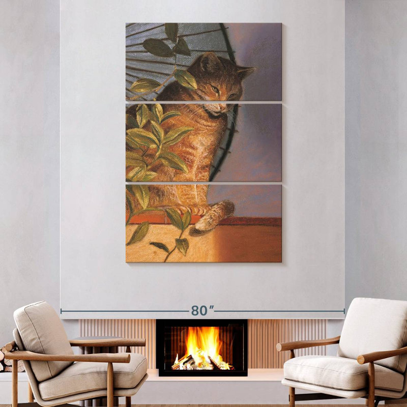 Brampt Cat Contemplation, 74" H x 48" W