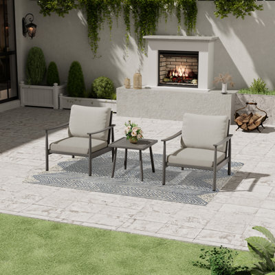 Mariene 2 - Person Patio Conversation Set with Cushions