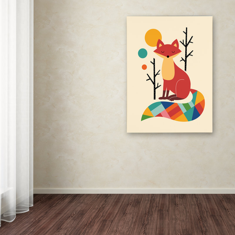 Art sur toile Myersville «Rainbow Fox», H 32 po x l 24 po x P 2 po