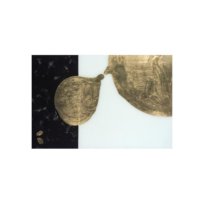 «Gold Spill with Back II» par Dawn Sweitzer - impression sur toile, Or doré, H 24 po x l 36 po
