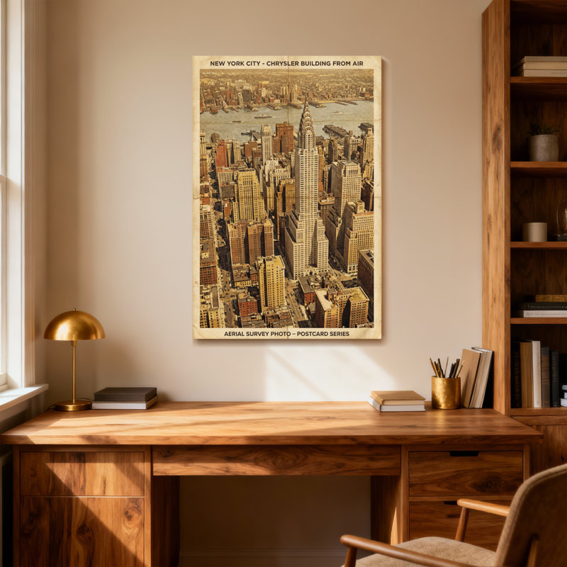 Vue panoramique du paysage urbain de la ville de New York, H 24 po x l 16 po
