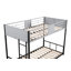Lit superposé robuste en métal robuste avec panneau de ventilation, réduit le bruit, garde-corps de sécurité, transformable, idéal pour les chambres familiales et d'amis