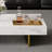 51" Modern Rectangular Coffee Table, Glossy Sintered Stone Table-top-1132601394