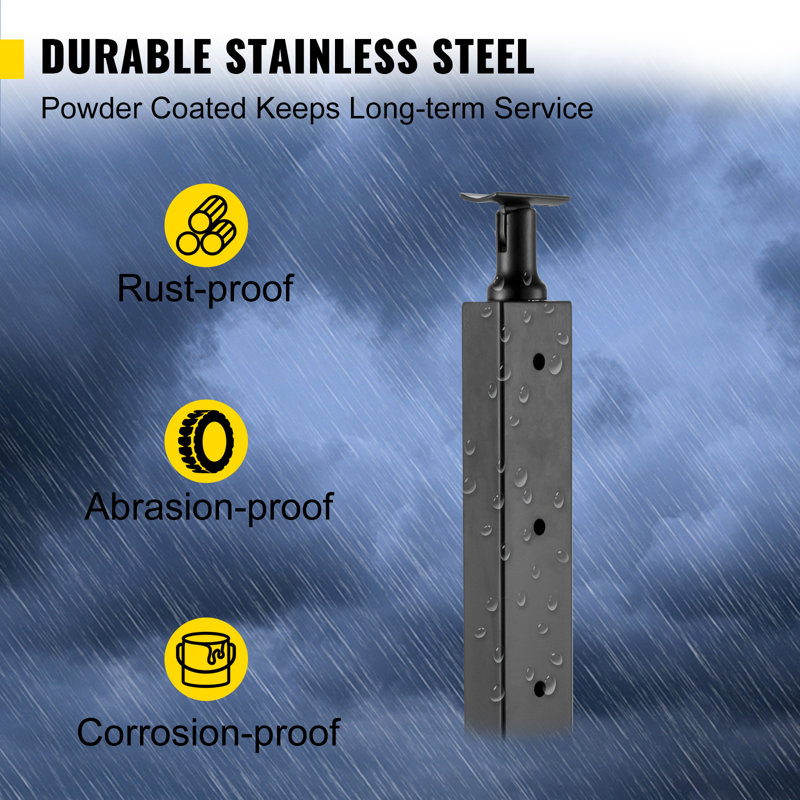 Cable Railing Post Level Deck Stair Post Handrail Post with Predrilled Holes, 42" H x 1.97" W x 1.97" D, Black