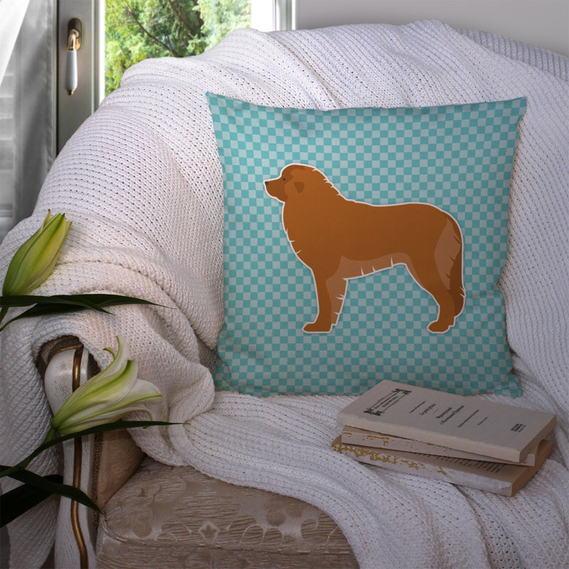 Coussin décoratif intérieur/extérieur leonberger, H 14 po x l 14 po x P 3 po, Bleu