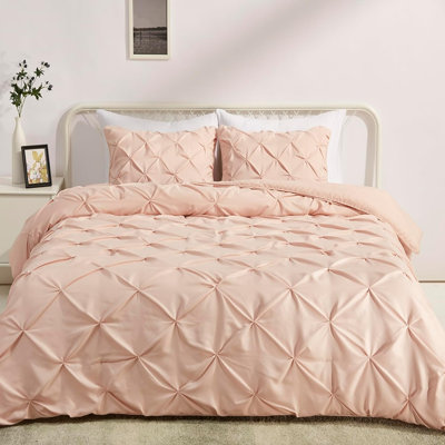 Ensemble d'édredon à plis pincés Blush