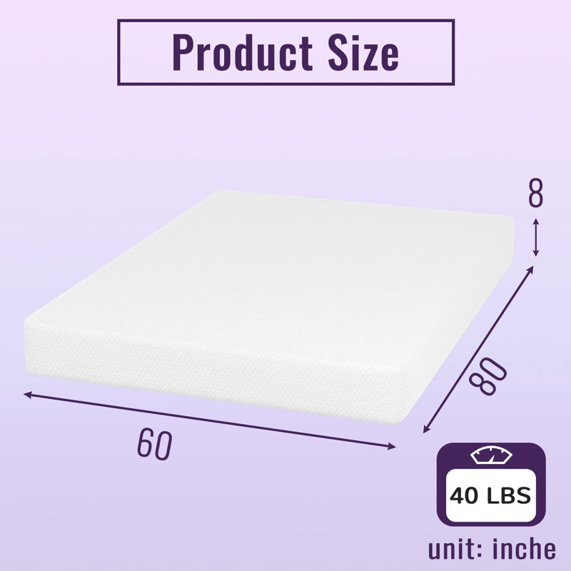 Memory Foam Mattress Cooling Gel Bamboo Charcoal Infused Mattress 8 inch Mattress CertiPUR-US Certified Breathable Bed Mattress Pressure Relief,Fiberglass Free,White Queen
