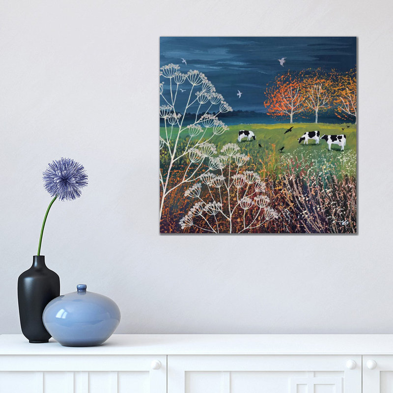 "Storm on the horizon" par Jo Grundy, reproduction d’art, Toile tendue, Pas de tapis, H 18 po x l 18 po x 1,5 po