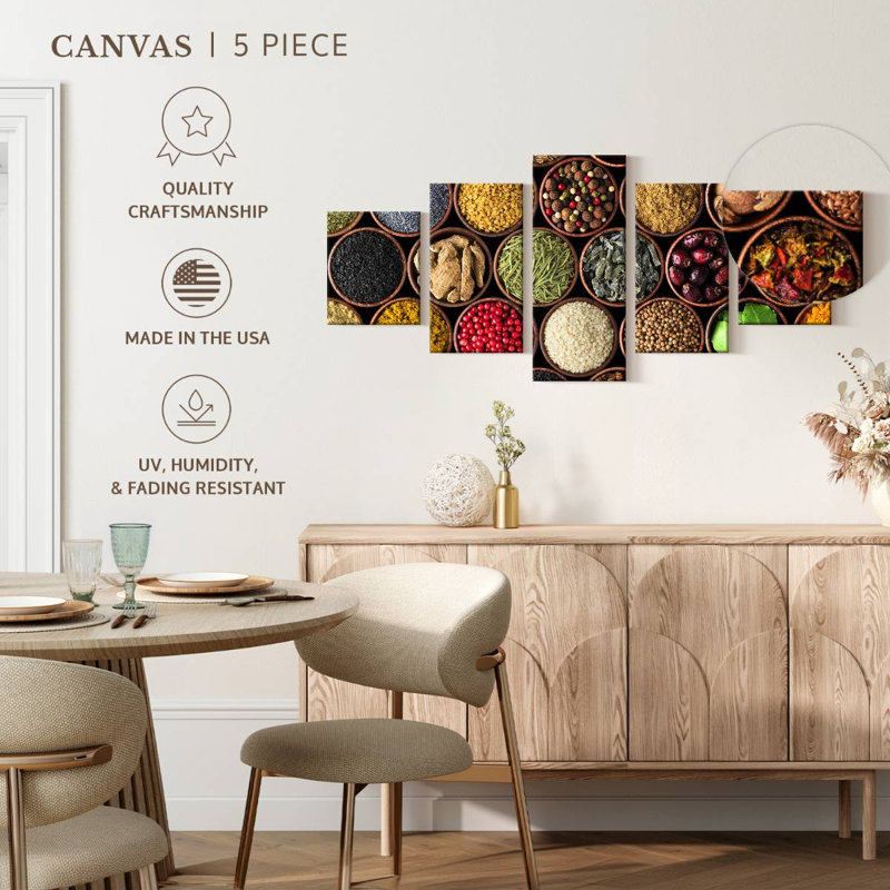 Épices de cuisine colorées, H 24 po x l 55 po