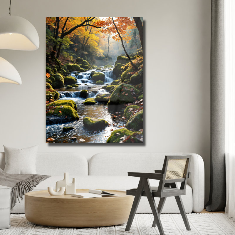 Forêt d'automne, art mural en verre trempé, 30" H x 20" W