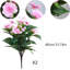 2 branches fleurs artificielles impatiens artificiels buisson de soie rose, bouquet de fleurs artificielles