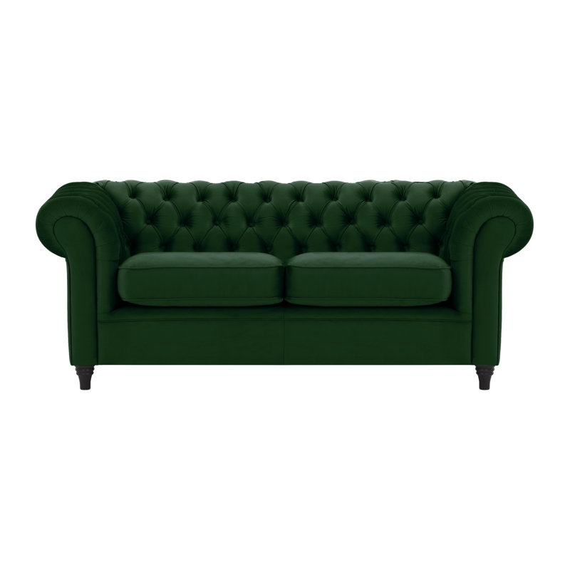Burks 3 Seater Velvet Sofa, Dark Green