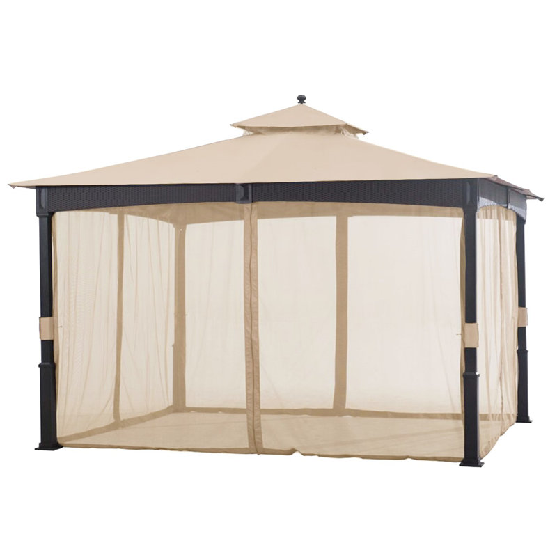 Garden Winds Beige Fabric Replacement Canopy for Gazebo, 40" H x 120" W x 144" D